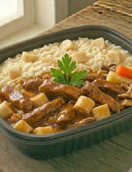Risoto de Palmito com Tirinhas de Carne ao Molho Madeira