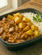 Strogonoff de Carne com Arroz Integral e Batata
