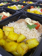 Strogonoff de Carne com Arroz Integral e Batata