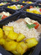 Strogonoff de Carne com Arroz Integral e Batata